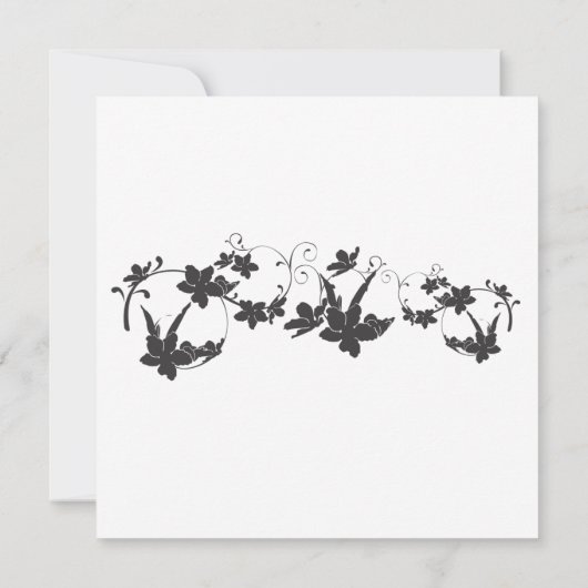 Silhouette simple Faire-part de mariage|Carré (Dos)