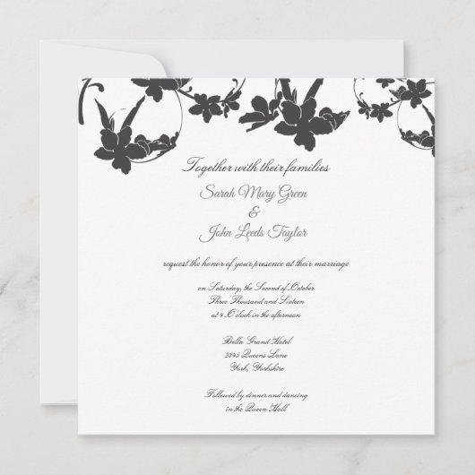 Silhouette simple Faire-part de mariage|Carré (Devant)