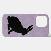 Silhouette Sitting Black Rabbit op gemarmerd Paars Case-Mate iPhone Case (Achterkant (horizontaal))