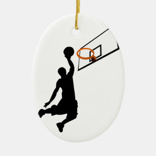 Silhouette Slam Dunk Basketball Player Keramisch Ornament