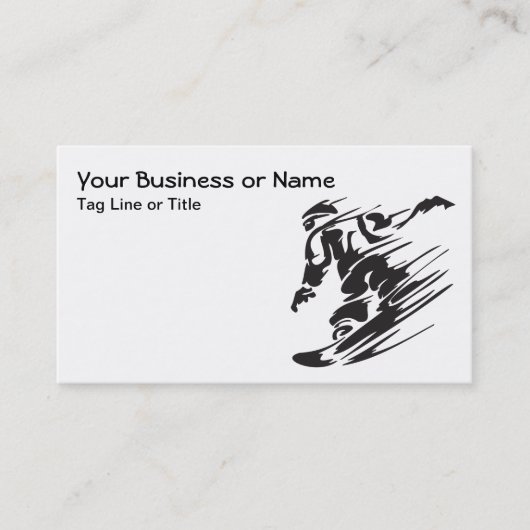 Silhouette Snowboard Cartes de visite (Devant)