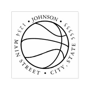 Silhouette Soccer Basketball Return Label Zelfinktende Stempel