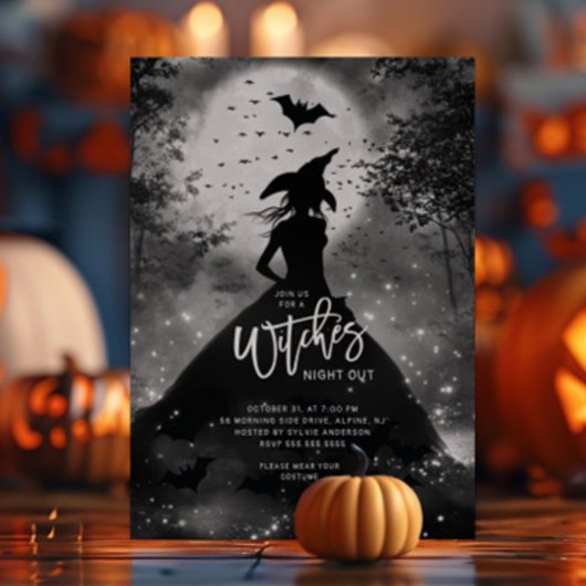 Silhouette Sorcière Halloween Fête Invitation