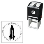 Silhouette Space Shuttle Lancering Retourlabel Zelfinktende Stempel (In situ)