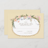 Silhouette Spring Bloemen Huwelijk RSVP (Voorkant / Achterkant)