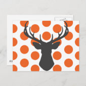 Silhouette Stag Head Briefkaart (Voorkant / Achterkant)