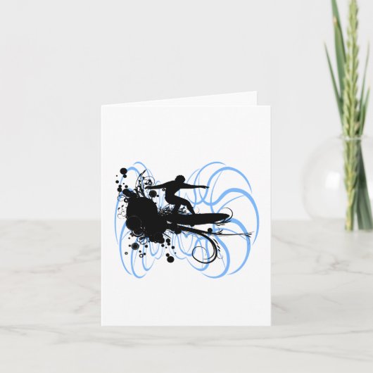 Silhouette Surfer Kaart (Voorkant)