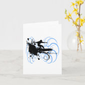 Silhouette Surfer Kaart (Gele Bloem)