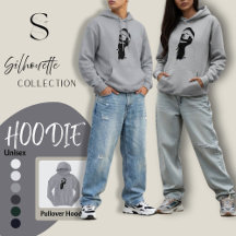 Silhouette surrealistische kunst hoodie zwart en w