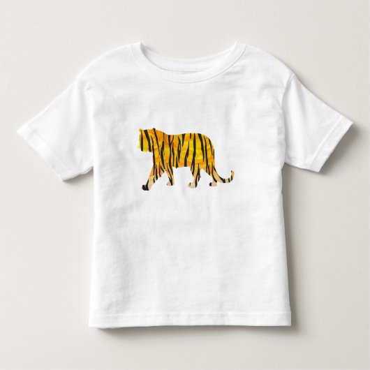 Silhouette Tiger Black en Sinaasappel Kinder Shirts (Voorkant)