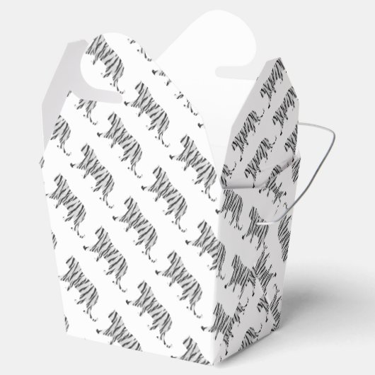 Silhouette Tiger Black en White Bedankdoosjes (Geopend)