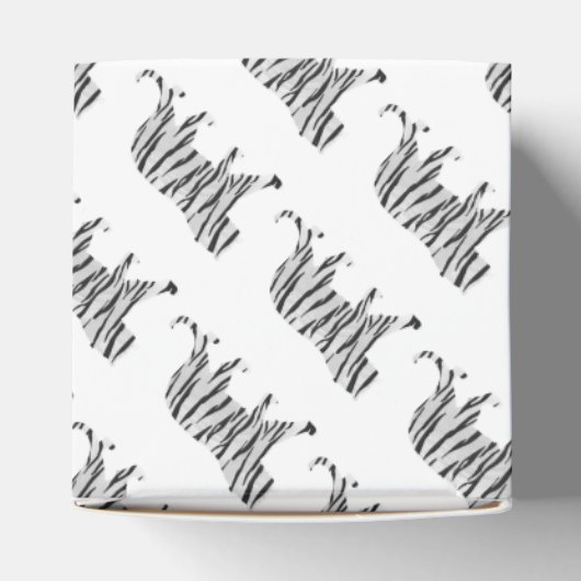 Silhouette Tiger Black en White Bedankdoosjes (Bovenkant)