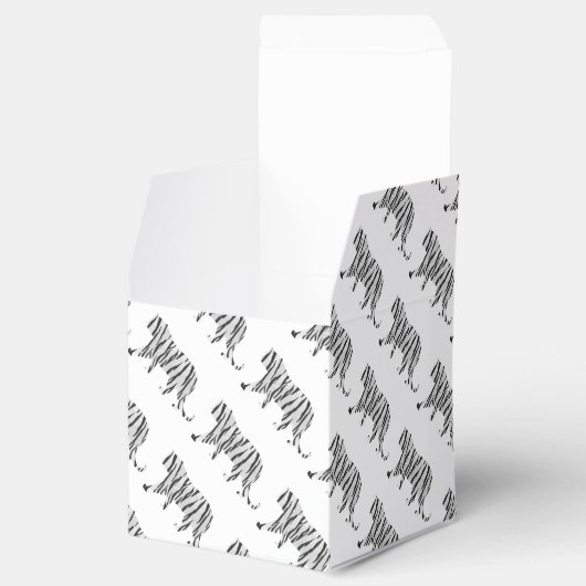 Silhouette Tiger Black en White Bedankdoosjes (Geopend)