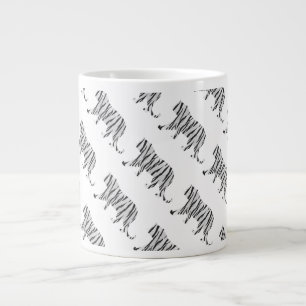 Silhouette Tiger Black en White Grote Koffiekop