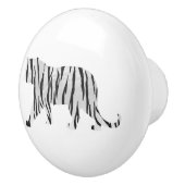 Silhouette Tiger Black en White Keramische Knop (Rechts)
