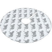 Silhouette Tiger Black en White Kerstboom Rok (Gekanteld)