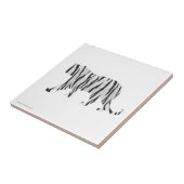 Silhouette Tiger Black en White Tegeltje (Zijkant)