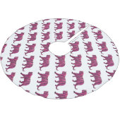 Silhouette Tiger roze en zwart Kerstboom Rok (Gekanteld)