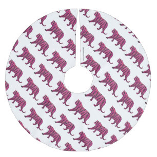 Silhouette Tiger roze en zwart Kerstboom Rok
