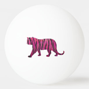 Silhouette Tiger roze en zwart Pingpongballen