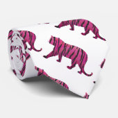 Silhouette Tiger roze en zwart Stropdas (Opgerold)