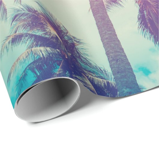 Silhouette tropical palm tree with sun light on su cadeaupapier (Rol Hoek)