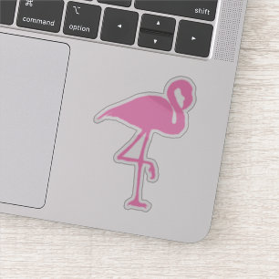 Silhouette Tropical Pink Flamingo Sticker