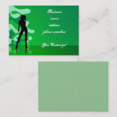 Silhouette unique *Pretty * cartes de visite verts (Devant / Derrière)