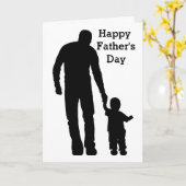 Silhouette vader loopt kind gelukwenskaart kaart (Gele Bloem)