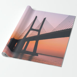 SILHOUETTE VAN BRIDGE ONDER DUIDELIJKE SKY CADEAUPAPIER