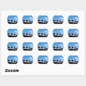 Silhouette van Camel Caravan Ronde Sticker (Vel)
