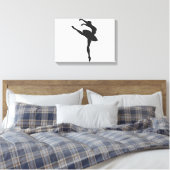 Silhouette van de ballerina canvas afdruk (Insitu (Slaapkamer))