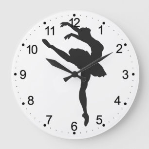 Silhouette van de ballerina grote klok