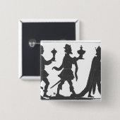 Silhouette van de Drie Kings Vierkante Button 5,1 Cm (Voorkant /achterkant)
