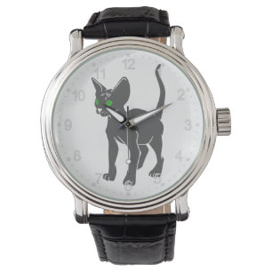 Silhouette van de Egyptische kat - Kies achterkleu Horloge