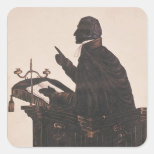 Silhouette van de Rev. L. Littleton Powys Vierkante Sticker