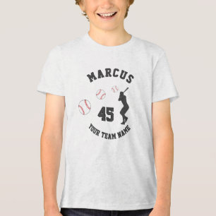 Silhouette van de Speler van de Ball van de Baseba Tri-Blend Shirt