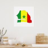 silhouette van de vlag van senegal country poster (Keuken)