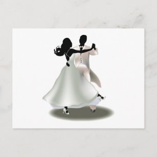Silhouette van een dansende koppel briefkaart
