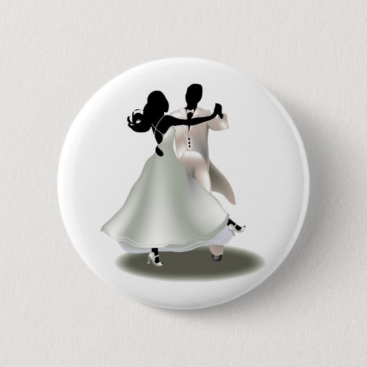 Silhouette van een dansende koppel ronde button 5,7 cm (Voorkant)