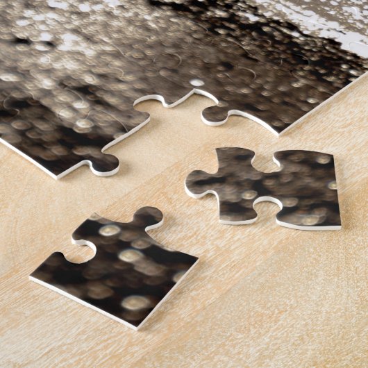 Silhouette van een jong romantisch paar kussen legpuzzel (Zijkant)