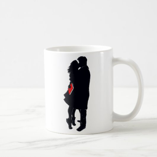 Silhouette van een kus (11 oz. mok koffie) (Rechts)
