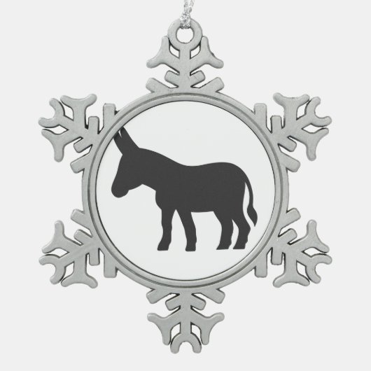 Silhouette van een mule tin sneeuwvlok ornament (Voorkant)