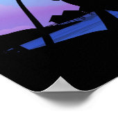 Silhouette van een paar dat op het strand omarmt poster (Hoek)