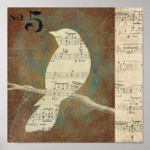 Silhouette van een vogel poster