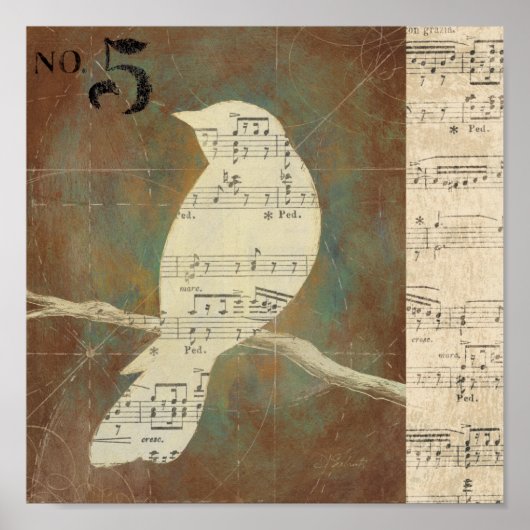 Silhouette van een vogel poster (Voorkant)