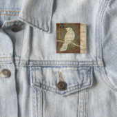 Silhouette van een vogel vierkante button 5,1 cm (In situ)