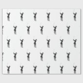 Silhouette van een vrouw die golf speelt cadeaupapier (Vlak)