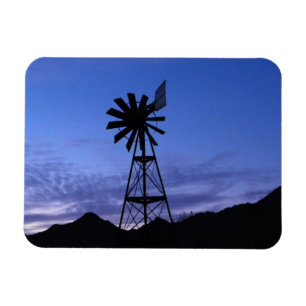 Silhouette van een windmolen magneet