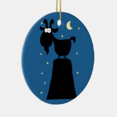 Silhouette van Goat op Mountain Keramisch Ornament (Rechts)